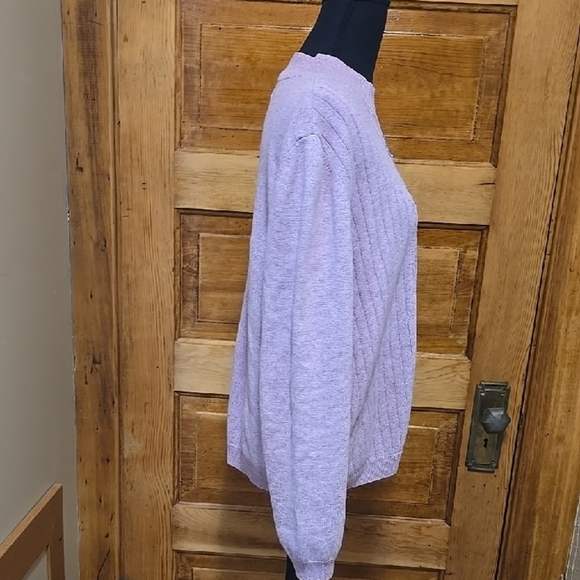 Alfred Dunner Lilac Floral Long Sleeve Mock Turtleneck Grandmacore Sweater L - Picture 4 of 5